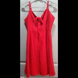 Red Linen Summer Dress